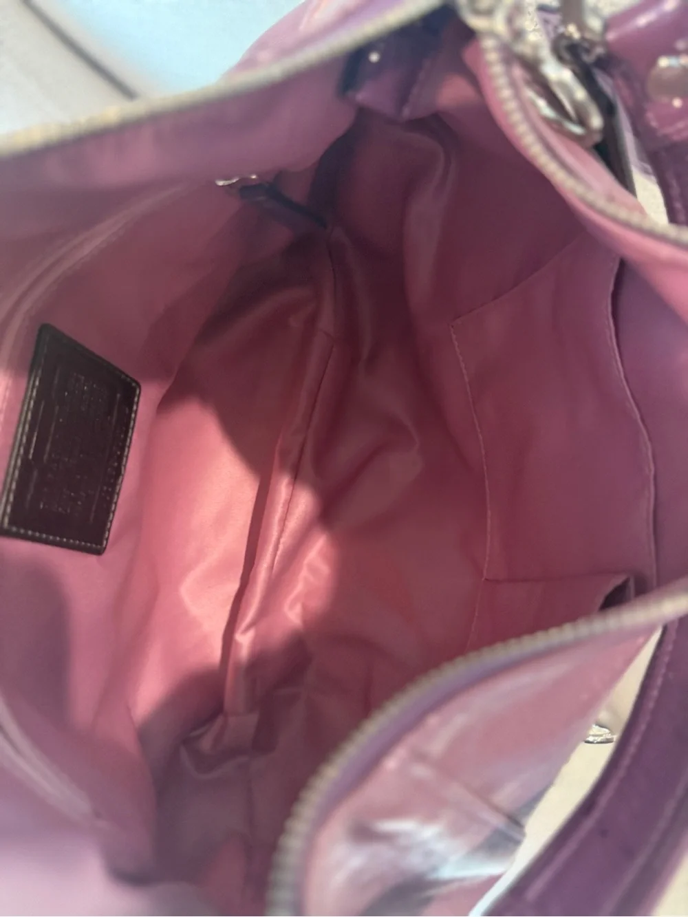Coach Leather Hobo Bag - Plum Purple